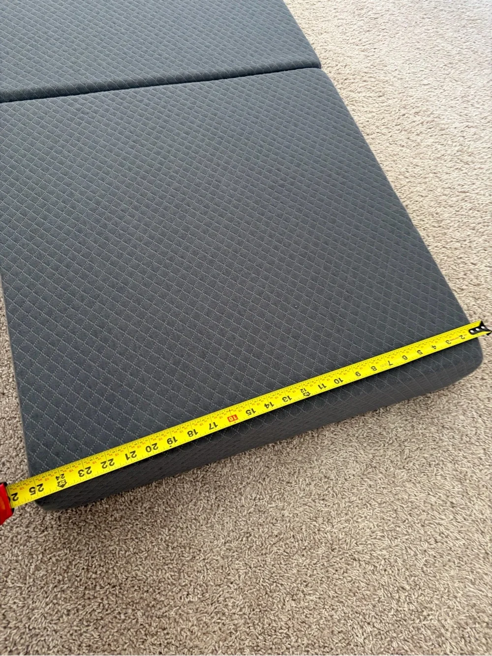Twin Mattress- ideal for camping. Tri-Fold Mattress Pad - Gray 4 inch